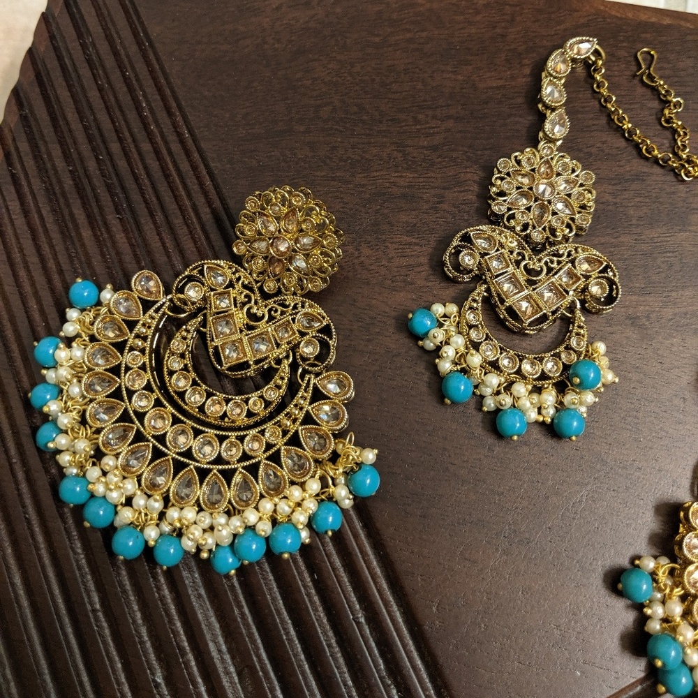 Indian earrings and tikka set